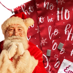  HO- HO - HO és jégvirág mintás MIKULÁS ZSÁK - M méretben  - Artiroka design - Meska.hu