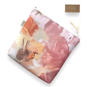 Púder virágok mintás vízálló neszesszer, uzsonna tasak - zipper bag  - Artiroka design - táska & tok - uzsonna- & ebéd tartó - ebéd tasak, doboz - Meska.hu