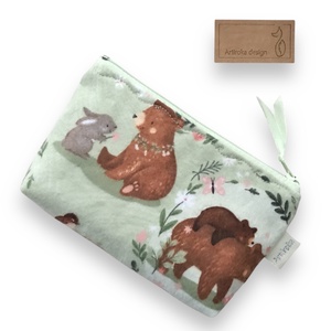 Őz és mackó család mintás  irattartó pénztárca  - BABA - MAMA - Artiroka design  - táska & tok - neszesszer - Meska.hu