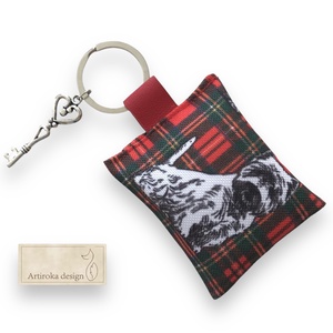 WESTIE kutya mintás kulcstartó, vintage kulcs medállal-  Artiroka design , Táska & Tok, Kulcstartó & Táskadísz, Kulcstartó, Varrás, Ékszerkészítés, MESKA