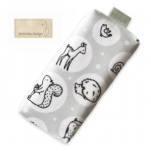 Róka, mackó, süni, mókus, kismadár és bagoly mintás papírzsebkendő tartó  - Artiroka design, Táska & Tok, Pénztárca & Más tok, Zsebkendőtartó tok, Varrás, MESKA