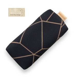 Elegáns, fekete, geometria mintás vízálló papírzsebkendő tartó  - Artiroka design, Táska & Tok, Pénztárca & Más tok, Zsebkendőtartó tok, Varrás, MESKA