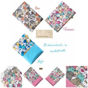 Cica sorakozó mintás pamut textil KÖNYVTOK -  Artiroka design - könyv & zene - könyvtok - Meska.hu