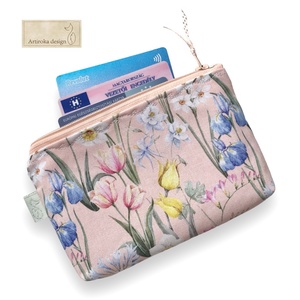 Tavaszváró nárcisz, tulipán, liliom  mintás, prémium irattartó pénztárca  -  Artiroka design, Táska & Tok, Pénztárca & Más tok, Pénztárca, Női pénztárca, Varrás, Hímzés, MESKA