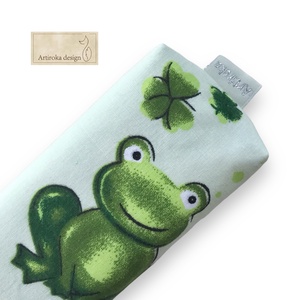 Vidám béka mintás zsebkendő tartó  - BREKI - Artiroka design, Táska & Tok, Pénztárca & Más tok, Zsebkendőtartó tok, Varrás, Hímzés, MESKA