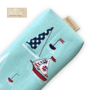 Vitorláshajó mintás, papírzsebkendő tartó - Balaton - Artiroka design - táska & tok - pénztárca & más tok - zsebkendőtartó tok - Meska.hu