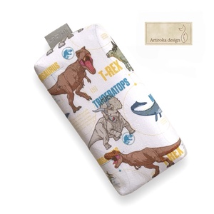 Dinoszauruszok mintás papírzsebkendő tartó - Ajándék - Artiroka design, Táska & Tok, Pénztárca & Más tok, Zsebkendőtartó tok, Varrás, MESKA