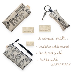 Macska a forró bádogtetőn mintás bélelt papírzsebkendő tartó - Artiroka design - táska & tok - pénztárca & más tok - zsebkendőtartó tok - Meska.hu