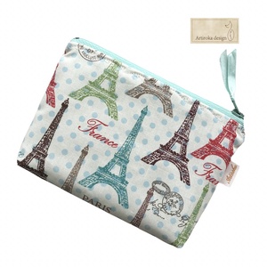 Párizs, Eiffel torony mintás, világjáró irattartó pénztárca vagy tolltartó neszesszer - Artiroka design - táska & tok - pénztárca & más tok - pénztárca - női pénztárca - Meska.hu