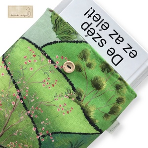 Tavaszi titkos kert almafavirággal mintás prémium könyvtok  - Artiroka design - Meska.hu