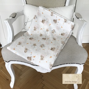 Koala mackó mintás, duplagéz gyerektakaró - Artiroka design - otthon & életmód - babaszoba, gyerekszoba - babatakaró, gyerek pléd - Meska.hu
