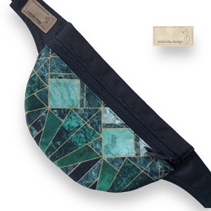 Art Deco mintás  övtáska vagy testtáska hátsó rejtett zsebbel - Artiroka design, Táska & Tok, Övtáska, Varrás, Hímzés, MESKA