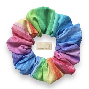 Prémium pamut, színátmenetes HAJGUMI a szivárvány színeiben - schrunchie - Artiroka design, Ruha & Divat, Hajdísz & Hajcsat, Hajgumi, Varrás, MESKA