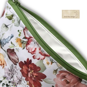 Virág mintás vízálló neszesszer, uzsonna tasak - zipper bag  - Artiroka design - táska & tok - neszesszer - Meska.hu
