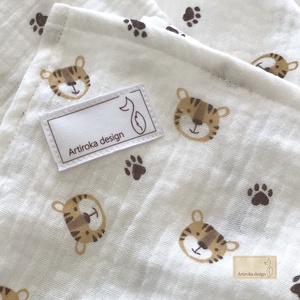 Tigris mintás, pihe- puha duplagéz gyerektakaró - Artiroka design - Meska.hu