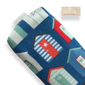 Tengerparti ház mintás papírzsebkendő tartó   - Artiroka design, Táska & Tok, Pénztárca & Más tok, Zsebkendőtartó tok, Varrás, MESKA
