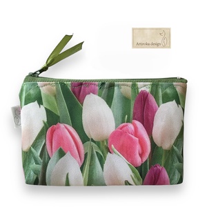 Tulipán virág mintás VÍZÁLLÓ irattartó pénztárca  - Artiroka design - táska & tok - pénztárca & más tok - pénztárca - női pénztárca - Meska.hu