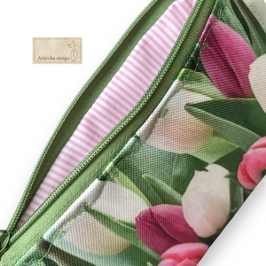 Tulipán virág mintás VÍZÁLLÓ irattartó pénztárca  - Artiroka design - táska & tok - pénztárca & más tok - pénztárca - női pénztárca - Meska.hu