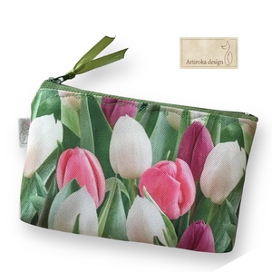 Tulipán virág mintás VÍZÁLLÓ irattartó pénztárca  - Artiroka design, Táska & Tok, Pénztárca & Más tok, Pénztárca, Női pénztárca, Varrás, Hímzés, MESKA