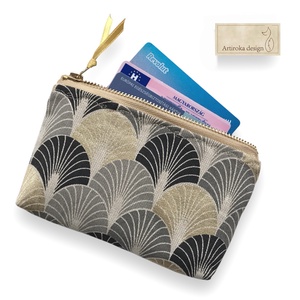 Art Deco mintás elegáns irattartó pénztárca - Artiroka design, Táska & Tok, Pénztárca & Más tok, Pénztárca, Női pénztárca, Varrás, Hímzés, MESKA