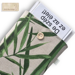 Bambusz levelek mintás KÖNYVTOK gombos zárral -  Artiroka design - Meska.hu