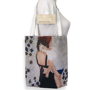 Anya és gyermeke mintás  válltáska, shopper - Artiroka design - táska & tok - bevásárlás & shopper táska - shopper, textiltáska, szatyor - Meska.hu
