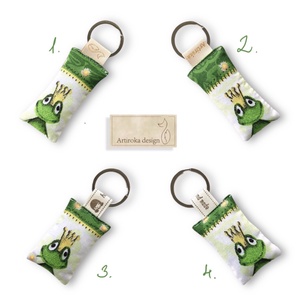 Béka király mintás kulcstartó  -  Artiroka design - táska & tok - kulcstartó & táskadísz - kulcstartó - Meska.hu