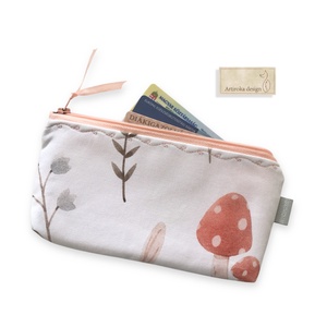 Csiga és gomba mintás prémium pamut tolltartó neszesszer, szemüvegtok - Artirokadesign - táska & tok - neszesszer - Meska.hu