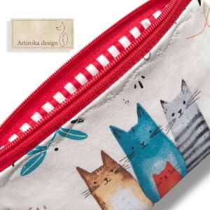 Cica család mintás irattartó pénztárca -  Artiroka design  - táska & tok - pénztárca & más tok - kártyatartó & irattartó - Meska.hu
