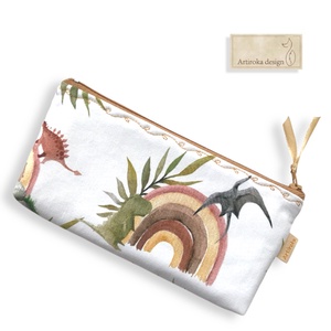 Dinoszaurusz mintás prémium pamut tolltartó neszesszer  - Artiroka design - táska & tok - neszesszer - Meska.hu