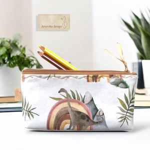 Dinoszaurusz mintás prémium pamut tolltartó neszesszer  - Artiroka design, Táska & Tok, Neszesszer, Varrás, Hímzés, MESKA