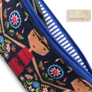 Frida Kahlo mintás  prémium tolltartó neszesszer, szemüvegtok  - Artiroka design - táska & tok - neszesszer - Meska.hu