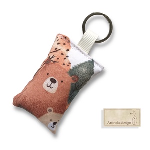 Mackó mintás kulcstartó  - Artiroka design, Táska & Tok, Kulcstartó & Táskadísz, Kulcstartó, Varrás, MESKA