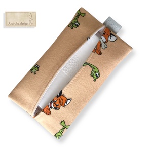 Vuk a kis róka mintás, bélelt papírzsebkendő tartó  - táska & tok - pénztárca & más tok - zsebkendőtartó tok - Meska.hu