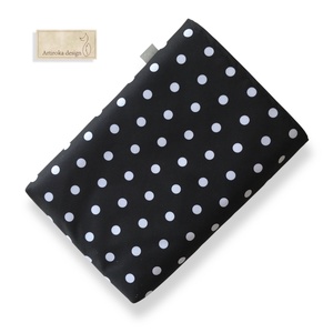 Bélelt, vízálló könyvtok, fekete - fehér pöttyös  - Artiroka design - könyv & zene - könyvtok - Meska.hu