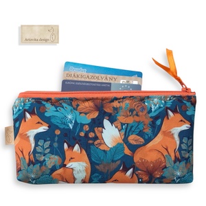 Róka család mintás, VÍZÁLLÓ  irattartó pénztárca, vagy neszesszer vagy szemüvegtok - Artiroka design - táska & tok - neszesszer - Meska.hu