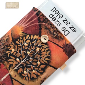 Őszi, titkos kert mintás prémium pamut könyvtok választható zárral - Artiroka design, Könyv & Zene, Könyvtok, Varrás, Hímzés, MESKA
