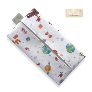 Kis herceg és a rózsa mintás PRÉMIUM pamut zsebkendő tartó  - Artiroka design - táska & tok - pénztárca & más tok - zsebkendőtartó tok - Meska.hu