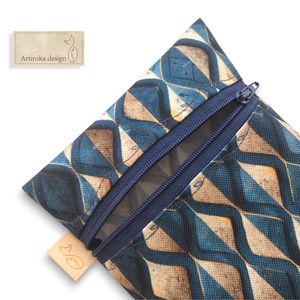 Vízálló geometria mintás egészségügyi betét tartó - Artiroka design - szépségápolás - intim higiénia - egészségügyi tartó - Meska.hu