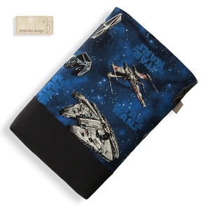 Bélelt könyvtok, ebook tok, tablet tok -  Millenium falcon mintás - Artiroka design - könyv & zene - könyvtok - Meska.hu