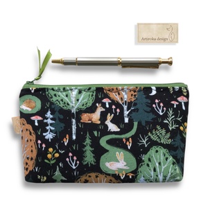 Éjszakai holdfény az erdőben, állatok mintás prémium tolltartó neszesszer, szemüvegtok - Artiroka design  - táska & tok - pénztárca & más tok - pénztárca - női pénztárca - Meska.hu