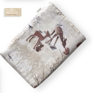 Könyvtok erdei randevú mintával, gombos zárral  - Artiroka design - könyv & zene - könyvtok - Meska.hu