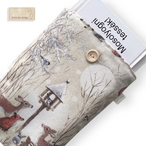 Könyvtok erdei randevú mintával, gombos zárral  - Artiroka design - könyv & zene - könyvtok - Meska.hu