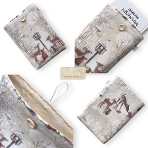 Könyvtok erdei randevú mintával, gombos zárral  - Artiroka design - könyv & zene - könyvtok - Meska.hu