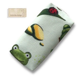 Zsebkendő tartó, kukucskáló béka mintával - BREKI - Artiroka design, Táska & Tok, Pénztárca & Más tok, Zsebkendőtartó tok, Varrás, Hímzés, MESKA
