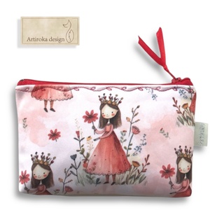 Kislány a virágos mezőn mintás irattartó pénztárca - Artiroka design, Táska & Tok, Pénztárca & Más tok, Pénztárca, Gyerek pénztárca, Varrás, Hímzés, MESKA