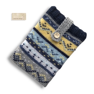 Kötött KÖNYVTOK Norvég mintával - Artiroka design , Könyv & Zene, Könyvtok, Kötés, MESKA