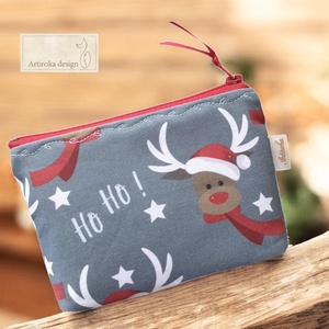 Rénszarvas mintás irattartó pénztárca vagy tolltartó neszesszer  - Artiroka design , Táska & Tok, Pénztárca & Más tok, Pénztárca, Gyerek pénztárca, Varrás, Hímzés, MESKA