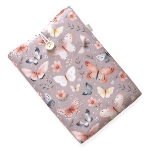 Bélelt, vízálló könyvtok, pillangó és virág mintás, gombos zárral  -  Artiroka design  - könyv & zene - könyvtok - Meska.hu