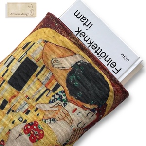Könyvtok - Klimt,  A csók festménye mintával , Könyv & Zene, Könyvtok, Varrás, Hímzés, MESKA